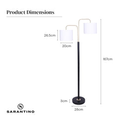Sarantino Black/Brass Finish Reading Light Electric Table Lamp