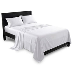 Laura Hill 750 Thread Count Pure Cotton Queen Bed Sheet Set 4 Piece Gift Pack - White