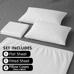 Laura Hill 750 Thread Count Pure Cotton Queen Bed Sheet Set 4 Piece Gift Pack - White