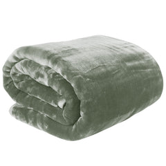 Laura Hill 600-GSM Mink Blanket Queen Size Double-Sided Soft Plush Bed Faux Throw Rug 220 X 240cm Sage