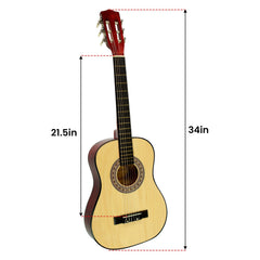Karrera Childrens Guitar Wooden 34in Acoustic - Natural