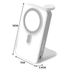 OneAdaptr OneGo White 5 in 1 MagSafe Charging Stand Power Bank