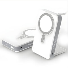OneAdaptr OneGo White 5 in 1 MagSafe Charging Stand Power Bank