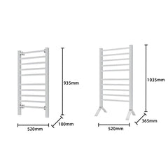 Pronti Heated Towel Rack Electric Bathroom Towel Rails Warmer Ev-160- Silver