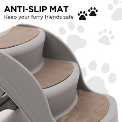 Furtastic Foldable Pet Stairs In Grey - 38cm Dog Ladder Cat Ramp
