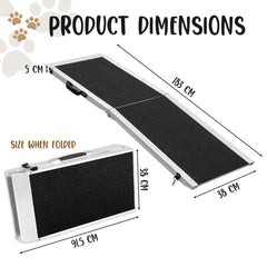 Furtastic Foldable Aluminium Dog Ramp - 183 x 38cm