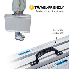 Kartrite 4ft Aluminium Foldable Wheelchair Ramp Non-Slip R02 Silver