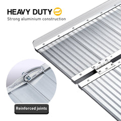 Kartrite 4ft Aluminium Foldable Wheelchair Ramp Non-Slip R02 Silver