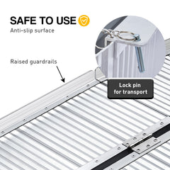Kartrite 4ft Aluminium Foldable Wheelchair Ramp Non-Slip R02 Silver