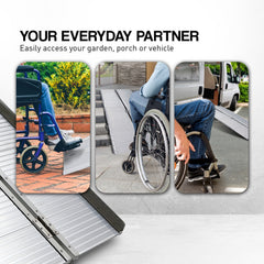 Kartrite 5ft Aluminium Foldable Wheelchair Ramp Non-Slip R02 Silver