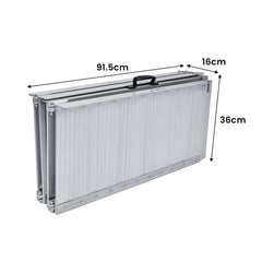 Kartrite 6ft Aluminium Foldable Wheelchair Ramp Non-Slip R02 Silver