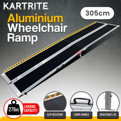 Kartrite Folding Aluminium Wheelchair Ramp 10FT Portable Mobility Access Ramp