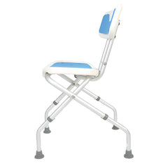 Orthonica Compact & Foldable Commode Shower Chair w/Height Adjustable Aluminium Frame Non Slip Feet HDPE Seat & Backrest