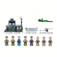 Sluban B0861 Model Kit WWII Atlantic Wall Coastal Bunker Defense Normandy DDay Military Base Outpost Army DIY Set Toy