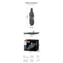 Sluban B1188 Model Kit 1:450 Aircraft Carrier Fujian Type 003 Chinese PLAN Warship Navy Vessel Boat Blocks DIY Set Toy
