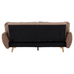 Sarantino 3 Seater Modular Linen Fabric Sofa Bed Couch Futon Suite - Brown