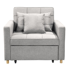 Sarantino Suri 3-in-1 Convertible Sofa Chair Bed Lounger - Light Grey