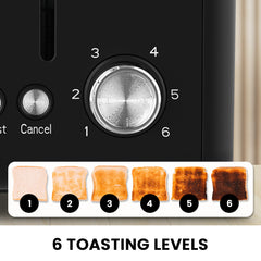 Pronti Breakfast Set with 1.25L Coffee Machine, Silver Noir Toaster & Kettle
