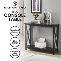 Sarantino Isla X-Frame Console Table in Black