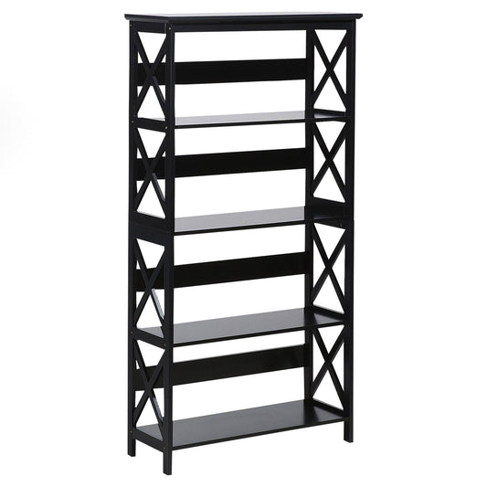 Sarantino Daphne 5-tier Cross Panel Bookshelf