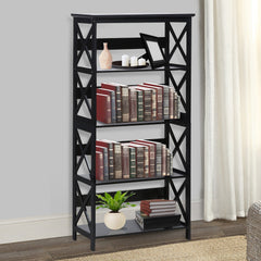 Sarantino Daphne 5-tier Cross Panel Bookshelf