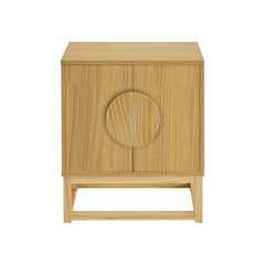 Sarantino Luca Bedside Table Split Door Night Stand - Natural