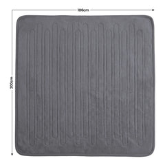 Laura Hill XL Electric Heated Blanket Throw Soft Coral Fleece with 10 Heat Settings - Grey