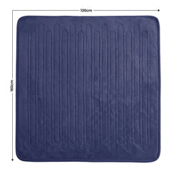 Laura Hill Electric Heated Blanket Throw Soft Coral Fleece w/ 9 Heat Settings - Blue