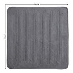 Laura Hill Electric Heated Blanket Throw Soft Coral Fleece w/ 9 Heat Settings - Grey