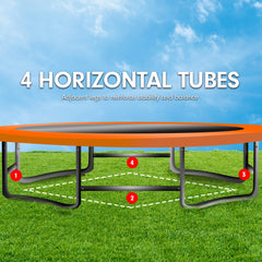 Kahuna 6 ft x 9 ft Rectangular Outdoor Trampoline - Orange