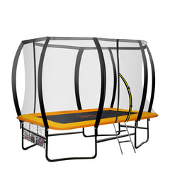 Kahuna 6 Ft X 9 Ft Rectangular Outdoor Trampoline With Basketball Set - Orange