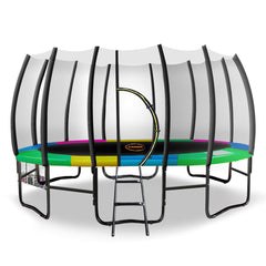 Kahuna Twister 12ft Springless Trampoline Outdoor Mat Pad Net Ladder with Basketball Set