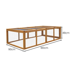 Furtastic Rectangular Wooden Chicken Coop & Rabbit Hutch