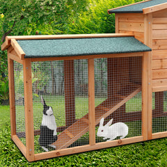 Furtastic Large Wooden Chicken Coop & Rabbit Hutch With Ramp