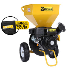 Ducar Wood Chipper Shredder Mulcher Garden 8hp Petrol Motor Upright Grinder - Yellow