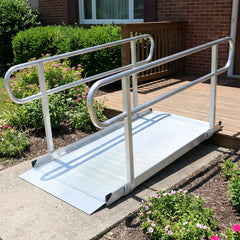 Kartrite 6ft Aluminium Wheelchair Ramp with Handrails 386kg Capacity 72cm Width