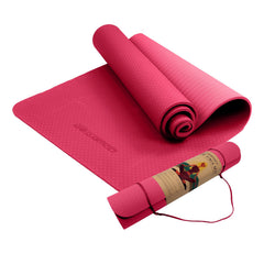 Powertrain Dual Layer 6mm Yoga Mat | Pink | Non-slip Surface And Carry Strap For Ultimate Comfort And Portability