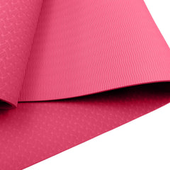 Powertrain Dual Layer 6mm Yoga Mat | Pink | Non-slip Surface And Carry Strap For Ultimate Comfort And Portability