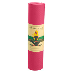 Powertrain Dual Layer 6mm Yoga Mat | Pink | Non-slip Surface And Carry Strap For Ultimate Comfort And Portability
