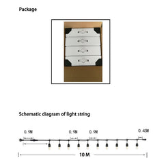 20M Festoon String Lights Kits Christmas Wedding Party Waterproof outdoor