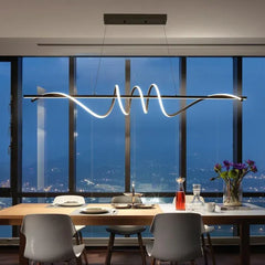 BAMDECOR A202 Modern LED Linear Pendant Lights with Dimmable LED (160cm/180cm-Black) 1.5 Meters