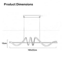 BAMDECOR A202 Modern LED Linear Pendant Lights with Dimmable LED (160cm/180cm-Black) 1.5 Meters