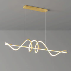 BAMDECOR A202 Modern LED Linear Pendant Lights with Dimmable LED (160cm/180cm-Gold) 1.5 Meters