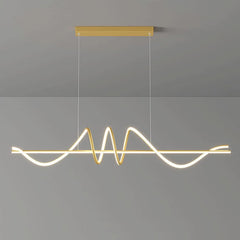 BAMDECOR A202 Modern LED Linear Pendant Lights with Dimmable LED (160cm/180cm-Gold) 1.5 Meters
