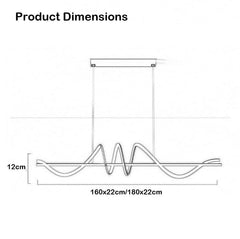 BAMDECOR A202 Modern LED Linear Pendant Lights with Dimmable LED (160cm/180cm-Gold) 1.5 Meters