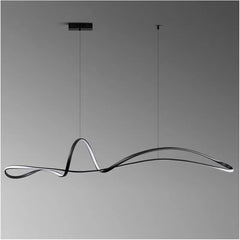 BAMDECOR A210 Modern LED Linear Pendant Lights with Dimmable LED and Adjustable Hanging Length 150cm -Black