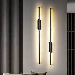 BAMDECOR Modern Minimalist Wall Light Long Tube LED Black Bedside Sconces Wall Lights with with Acrylic Shade, Wall Mounted Deco Lamp for Living Room Bedroom Bracket Light