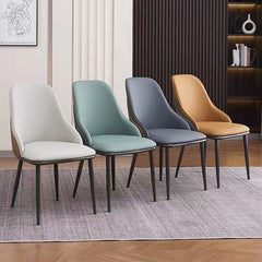 VELLUTO Dining Chair Modern upholstered Leather Kitchen Chairs with armrests Bathtub Chair Leisure Lounge Chair Living Room Bedroom Home Set of 2 Dark Grey