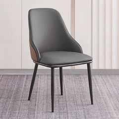 VELLUTO Dining Chair Modern upholstered Leather Kitchen Chairs with armrests Bathtub Chair Leisure Lounge Chair Living Room Bedroom Home Set of 2 Dark Grey