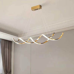 150cm Modern Minimalist Titanium Gold Pendant Light Adjustable LED Chandelier
